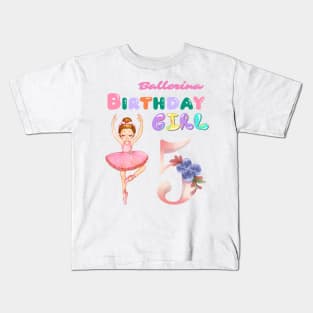 5th birthday ballerina girl Kids T-Shirt